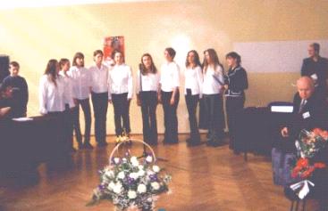 Powitalny koncert w wykonaniu uczniów z ZSK w Szczecinie.